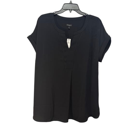 Talbots short sleeve V-neck blouse. Black. Size XL - Picture 1 of 7